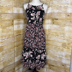 BAND OF GYPSIES BOHO FLORAL MIDI EVERYDAY CASUAL SLEEVELESS FLOWY DRESS SZ.SMALL
